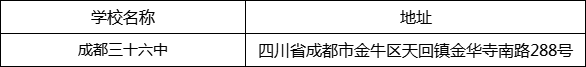 成都市成都三十六中地址在哪里？