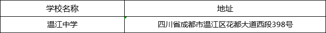 成都市溫江中學地址在哪里？