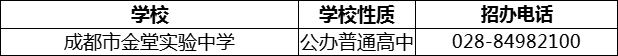 2024年成都市金堂實(shí)驗(yàn)中學(xué)招辦電話是多少？