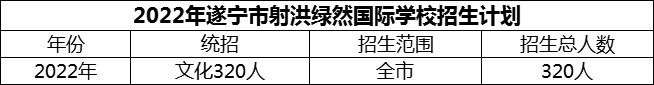 2024年遂寧市射洪綠然國際學校招生計劃是多少？