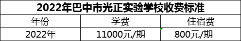2024年巴中市光正實(shí)驗(yàn)學(xué)校學(xué)費(fèi)多少錢(qián)？