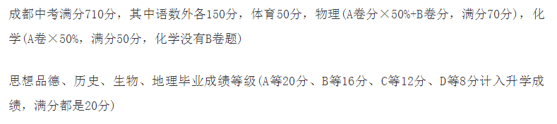 2020年成都中考總分多少？中考滿分是多少？