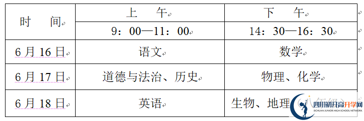 2022年廣安中考時(shí)間安排是怎么樣的？